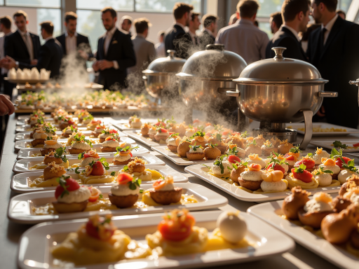 茶歇时间,参会者自由交流,背景为会议厅休息区,布置优雅舒适